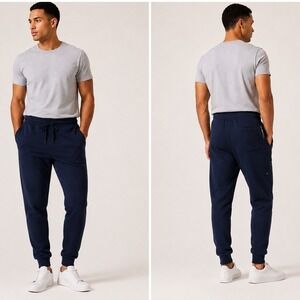 Blue Ice Mens Navy Fleece Jogger Sweatpants JMFP-620NV/S Small NWT